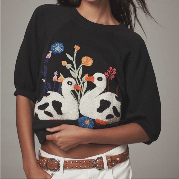 Anthropologie Sweaters - Anthropologie Tufted Duck Sweatshirt XS New Tags